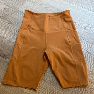 Girlfriend Collective High-Waist Rust Orange Bike Shorts